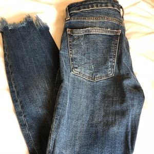 Zara distressed denim with fringe bottom - unworn